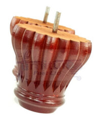 L&F Set Of 4 Replacement Furniture Bun Feet Mahogany Turned Wooden Legs 110mm High M10 (10mm) - thumbnail 4