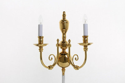 Luminosa Lighting Luminosa Beveren Polished Brass Candle Wall Lamp