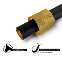 Modern Led Cylinder Pendant Light 5W Gold & Black Long Tube Chandelier For Dining Room, Shop, Bar Counter - thumbnail 6