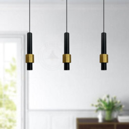 Modern Led Cylinder Pendant Light 5W Gold & Black Long Tube Chandelier For Dining Room, Shop, Bar Counter - thumbnail 9