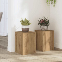 Walplus Plant Stands 2 Pcs Artisan Oak 25X25X35 Cm Engineered Wood - thumbnail 1