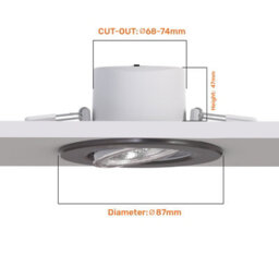 Paul Russells Led Downlight Brush Nickel Tilt Recessed Spotlight 4.8W 500 Lumens Ip44 Colour Changeable Cct3 Pack Of 6 - thumbnail 3