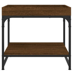 Berkfield Stylish Coffee Table Brown Oak 49.5X49.5X45 Cm Engineered Wood - thumbnail 4