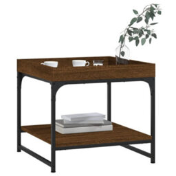 Berkfield Stylish Coffee Table Brown Oak 49.5X49.5X45 Cm Engineered Wood - thumbnail 3