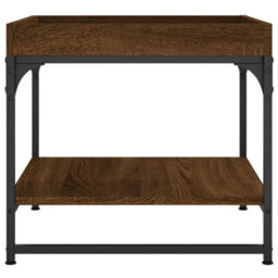 Berkfield Stylish Coffee Table Brown Oak 49.5X49.5X45 Cm Engineered Wood - thumbnail 5