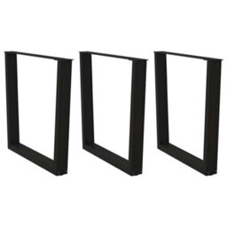 Berkfield Dining Table Legs V-Shape 3 Pcs Black 90X(72-73.3) Cm Steel - thumbnail 1