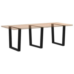 Berkfield Dining Table Legs V-Shape 3 Pcs Black 90X(72-73.3) Cm Steel - thumbnail 8