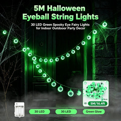 5M Halloween Eyeball String Lights 30 Led - image 1