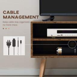 Homcom Tv Unit Cabinet For Tvs Up To 55Inches With Cupboard Shelves, Brown - thumbnail 5