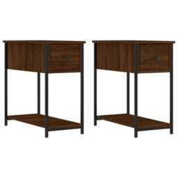 Berkfield Bedside Cabinets 2 Pcs Brown Oak 30X60X60 Cm Engineered Wood - thumbnail 2