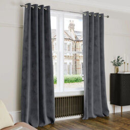 Ameha Grey Velvet Curtains 66X90 Inches Eyelet Ready Made Thermal Insulated Window Curtain Pair For Living Room Bedroom - thumbnail 8