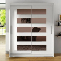 Westa V 150Cm Sliding Wardrobe With Mirrors White - thumbnail 2