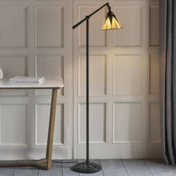 Tiffany Adjustable Swing Arm Floor Lamp Dark Bronze & Stained Glass Shade I00011 - thumbnail 5
