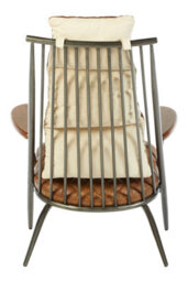 Orsina  Light Brown Leather Chair,luxe Accent Seat,occasional Chair With Ash Wood Armrests,ideal For Outdoor Use - thumbnail 4