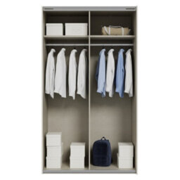 Sophistispace 2 Door Sliding Wardrobe With Mirror Internal Shelves Sleek White Finish For Contemporary Bedrooms White Gloss - thumbnail 4