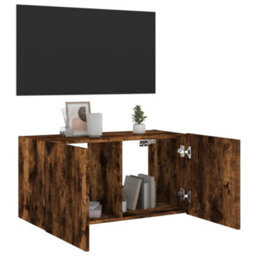 Walplus Tv Wall Cabinet With Led Lights Smoked Oak 80X35X41 Cm - thumbnail 7