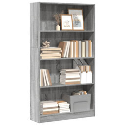 Berkfield Bookcase Grey Sonoma 80X24X143 Cm Engineered Wood - thumbnail 1