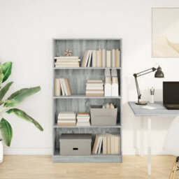 Berkfield Bookcase Grey Sonoma 80X24X143 Cm Engineered Wood - thumbnail 3