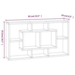 Berkfield Wall Display Shelf 8 Compartments Brown Oak - thumbnail 8