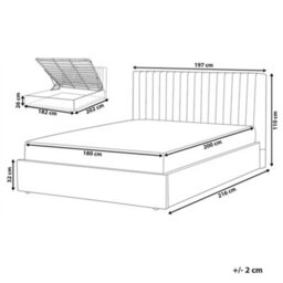 Beliani Ottoman Bed Fabric Vion 180 X 200 Cm (Eu Super King) Light Beige - thumbnail 3