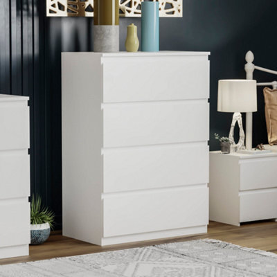 Lassic Vida Designs 4 Drawer Chest Compact Storage Solution For Bedroom (H)960mm (W)700mm (D)400mm, White - image 1
