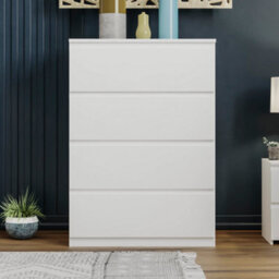 Lassic Vida Designs 4 Drawer Chest Compact Storage Solution For Bedroom (H)960mm (W)700mm (D)400mm, White - thumbnail 2