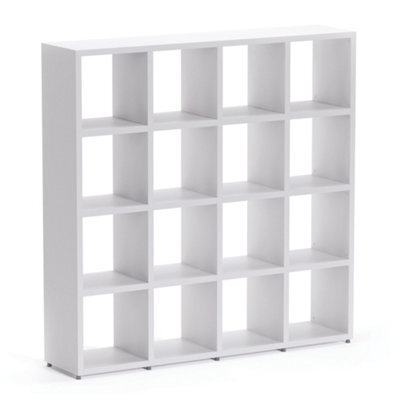 RB UK Boon 16 Cube Shelving Unit Eco-Friendly Bookcase Freestanding Heavy Duty Oak, Made In Austria (H)1470mm (W)1450mm (D)330mm