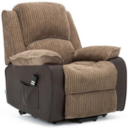 More4Homes Postana Dual Motor Electric Rise Recliner Jumbo Cord Fabric Armchair Electric Lift Riser Chair (Brown) - thumbnail 2