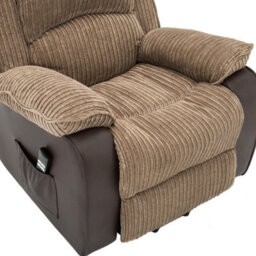 More4Homes Postana Dual Motor Electric Rise Recliner Jumbo Cord Fabric Armchair Electric Lift Riser Chair (Brown) - thumbnail 6