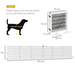 Pawhut Freestanding Pet Dog Gate 6 Panel Foldable Wooden Playpen 432Cm Long - thumbnail 3