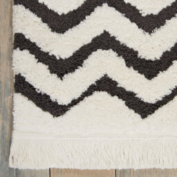 White Shaggy Modern Geometric Moroccan Rug Easy To Clean Living Room Bedroom And Dining Room-282Cm X 389Cm - thumbnail 4