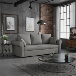 Olimpia 3 Seater Fabric Sofa Bed With Storage Modern Design Multiple Colours Light Grey - thumbnail 3