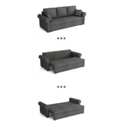 Olimpia 3 Seater Fabric Sofa Bed With Storage Modern Design Multiple Colours Light Grey - thumbnail 4