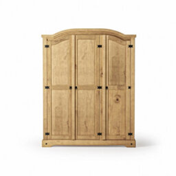 3 Door Arch Top Solid Pine Wardrobe Bedroom