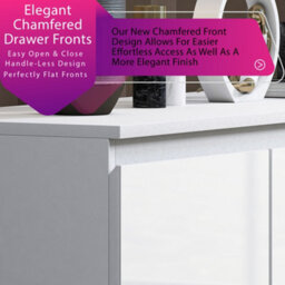 Fwstyle Stora White Gloss 7 Drawer Merchant Chest (H) 86Cm (W) 106Cm (D) 40Cm Extra Deep Drawers - thumbnail 4