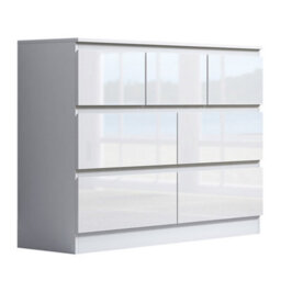 Fwstyle Stora White Gloss 7 Drawer Merchant Chest (H) 86Cm (W) 106Cm (D) 40Cm Extra Deep Drawers - thumbnail 7