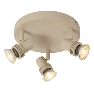 Lucide Kianti - Ceiling Spotlight 21 Cm - 3Xgu10 - Taupe - image 1