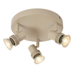 Lucide Kianti - Ceiling Spotlight 21 Cm - 3Xgu10 - Taupe - thumbnail 1