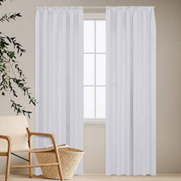"Deconovo Home Decoration Bedroom Curtains Pencil Pleat Curtains Blackout Curtains For Living Room W55""x L82"" Silver White One Pair" - thumbnail 6