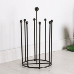Dibor Four Pair Wellington Boot Rack Round Matte Black Welly Boot Storage Rack Garden Shoe Holder Shoe Rack - thumbnail 3