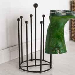 Dibor Four Pair Wellington Boot Rack Round Matte Black Welly Boot Storage Rack Garden Shoe Holder Shoe Rack - thumbnail 2