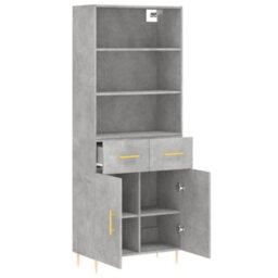 Berkfield Highboard Concrete Grey 69.5X34X180 Cm Engineered Wood - thumbnail 4