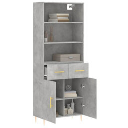 Berkfield Highboard Concrete Grey 69.5X34X180 Cm Engineered Wood - thumbnail 3