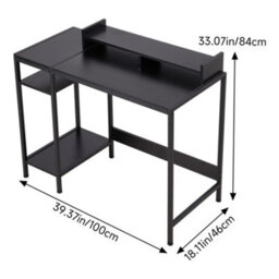 Thehotsale Black Office Desk Office Table With Monitor Stand - thumbnail 3