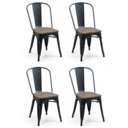 Oakham Ashford Premium Metal Dining Chairs - Set Of 4 - thumbnail 1