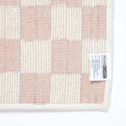 Homescapes Pink & White Check 100% Cotton Non Slip Bath Mat - thumbnail 5