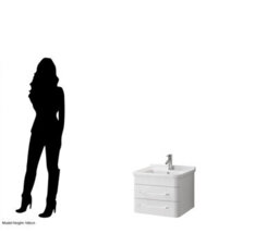 Premier Housewares Maison By Premier Savannah Wht Hi Gloss Under Basin 2 Drw Cabinet 57X46.5X51Cm, Delivered Fully Assmbled - thumbnail 3