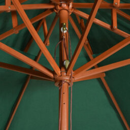 Berkfield Elegant Double Decker Parasol 270X270 Cm Wooden Pole Green - thumbnail 5