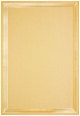 Bordered Yellow Modern Easy To Clean Dining Room Rug-160Cm X 230Cm - image 1