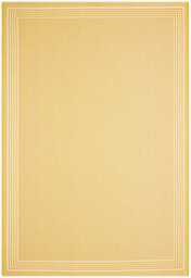 Bordered Yellow Modern Easy To Clean Dining Room Rug-160Cm X 230Cm - thumbnail 1